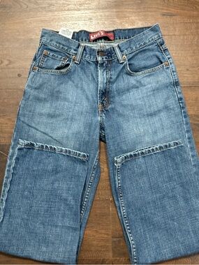 Levi's Men's Light Blue Relaxed Fit Patch-Knee Jeans